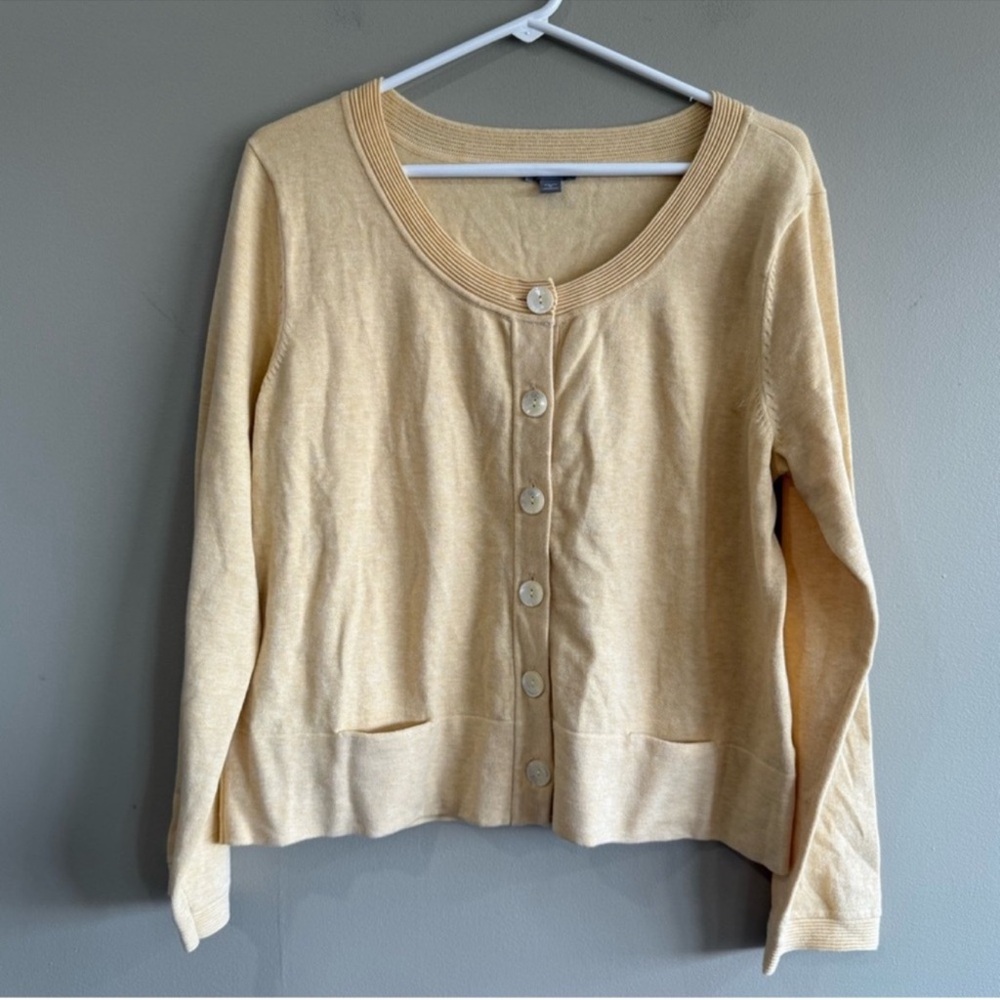 J. Jill Buttery Yellow Cardigan Sweater